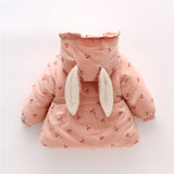 Toddler Cherry Bunny Fleece Lined Coat with Bag