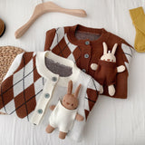 Toddler Diamond Pocket Bunny Color Block Cardigan