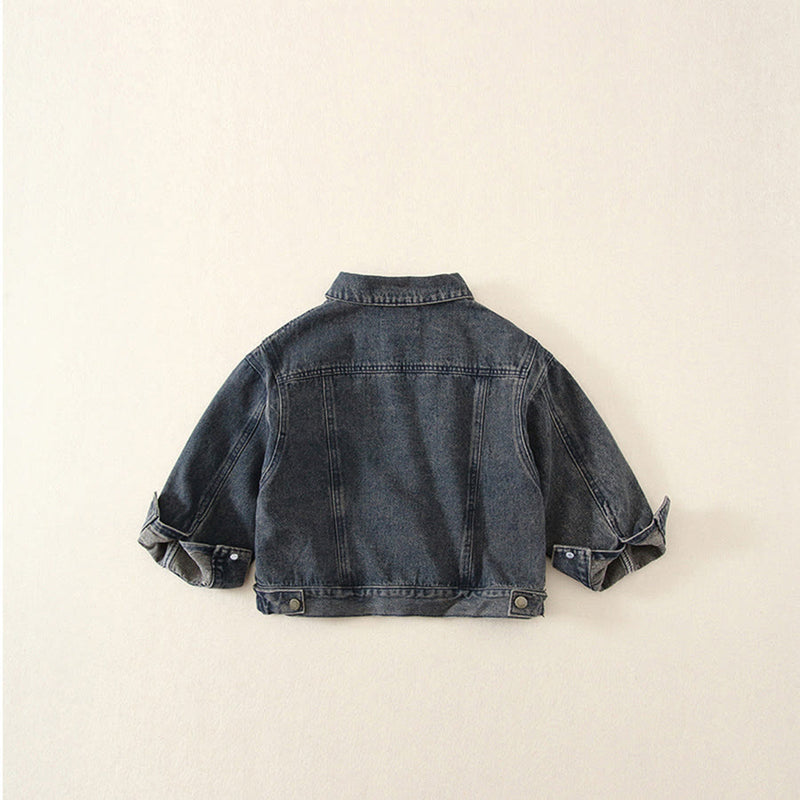 Toddler Black Denim Retro Style 2 Pieces Set