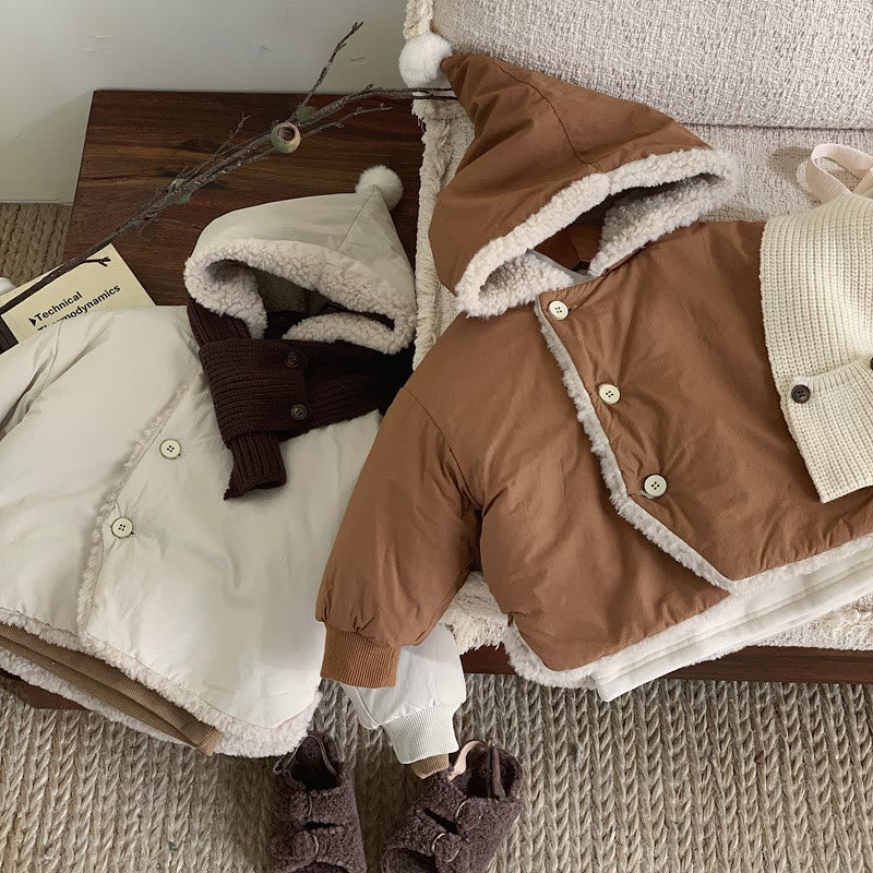 Toddler Hairball Fleece Hooded Warm Coat