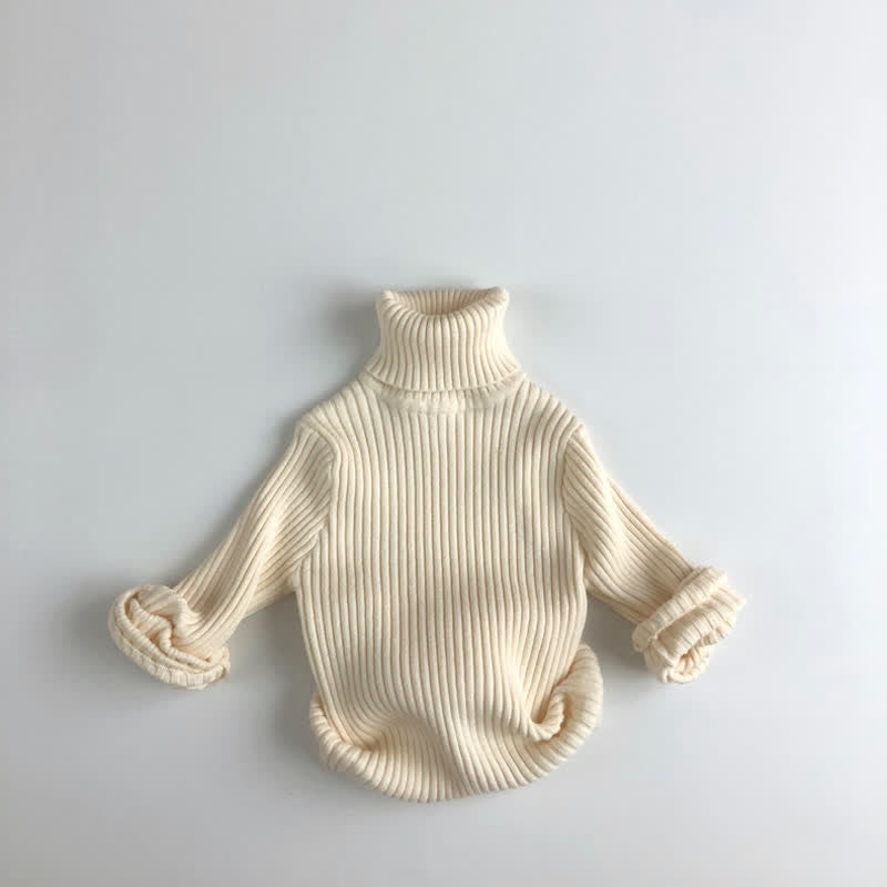 Toddler Boy Solid Color Turtleneck Sweater
