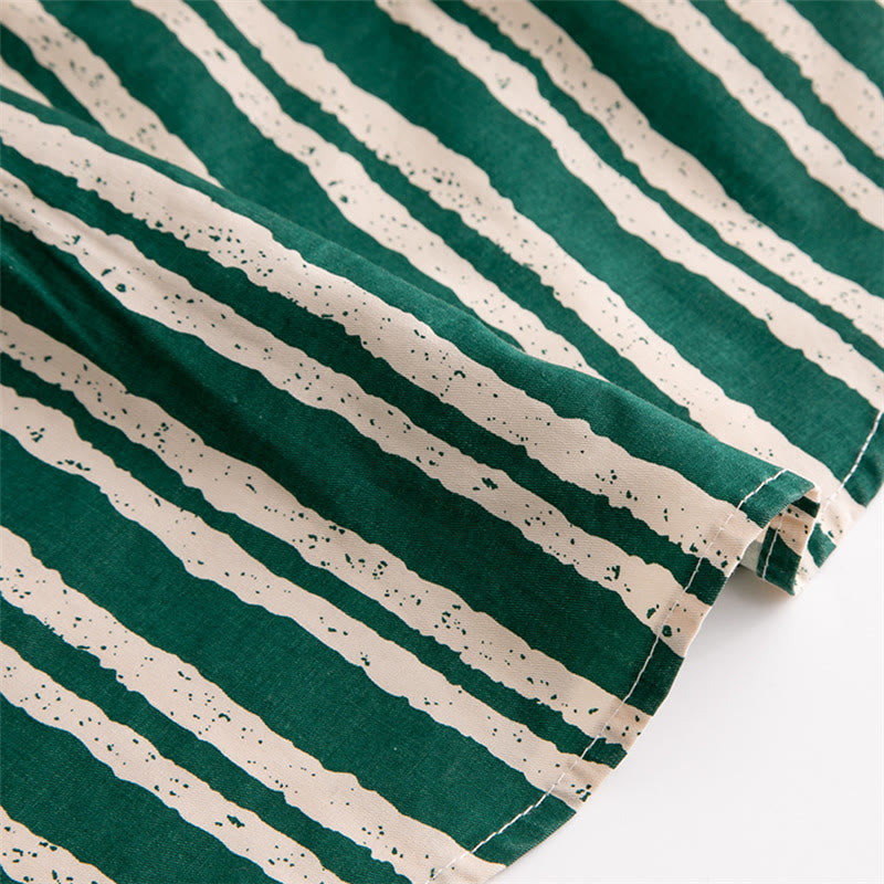 Toddler Boy Striped Green Shirt