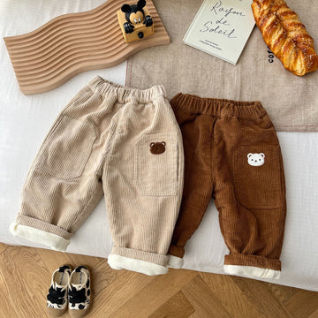 Baby Toddler Casual Bear Corduroy Pants