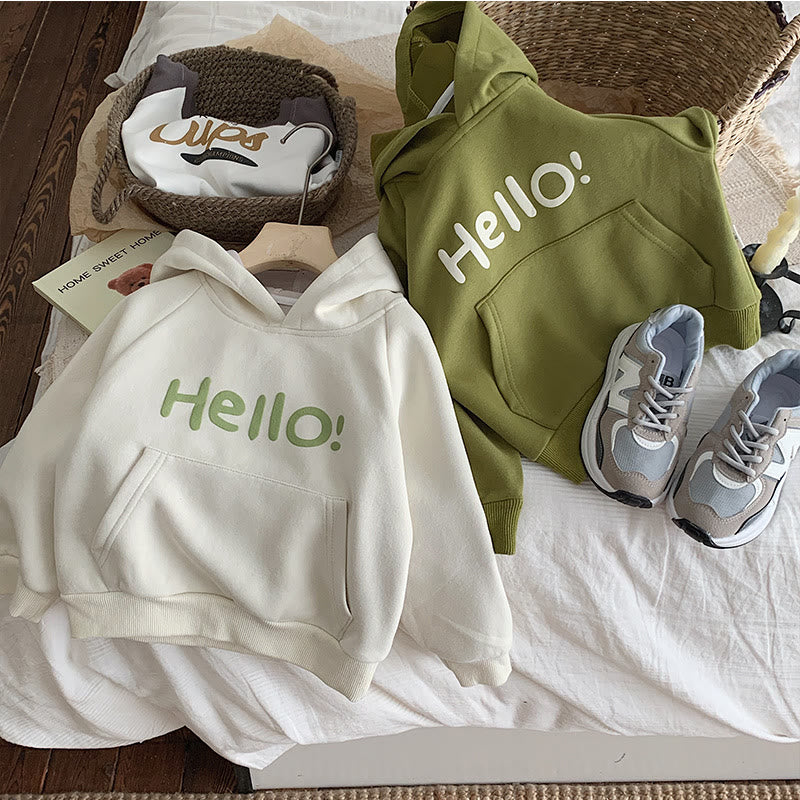HELLO! Toddler Slogan Casual Hoodie