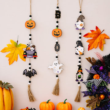 Halloween Wooden Beads Pendant Wall Decoration Prop
