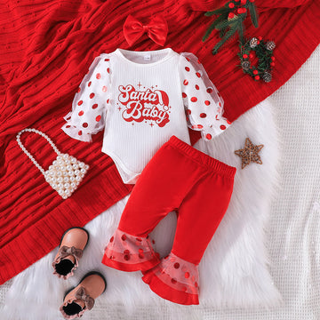 SANTA BABY Baby Dots Tulle 3 Pieces Set