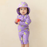 Toddler Apple Banana Swimsuit with Sun Hat