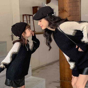 Mommy and Me Color-block Sweater