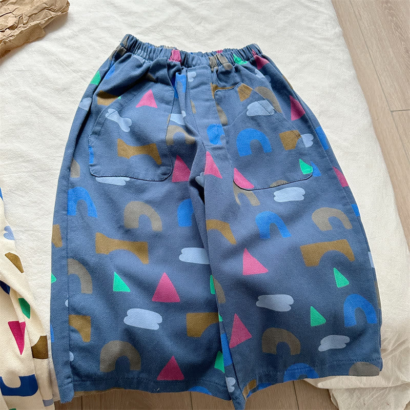Toddler Colorful Multifarious Pattern Pocket Pants