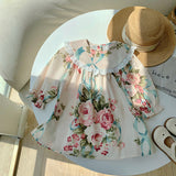 Toddler Girl Flower Flounced Collar Dress