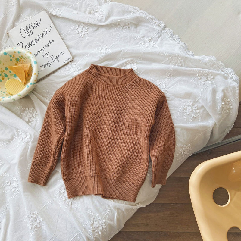 Toddler Solid Color Thin Ribbed Sweater