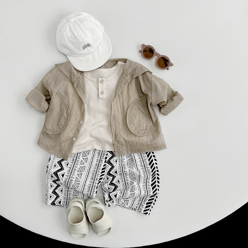 Toddler Boy Geometric Capri Pants