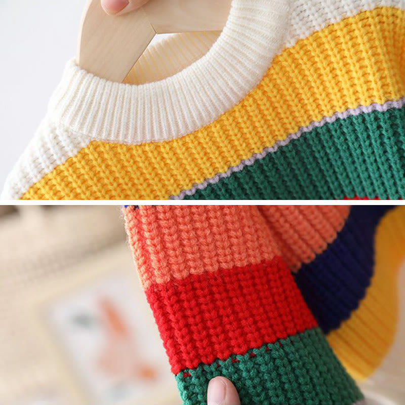 Toddler Rainbow Striped Sweater