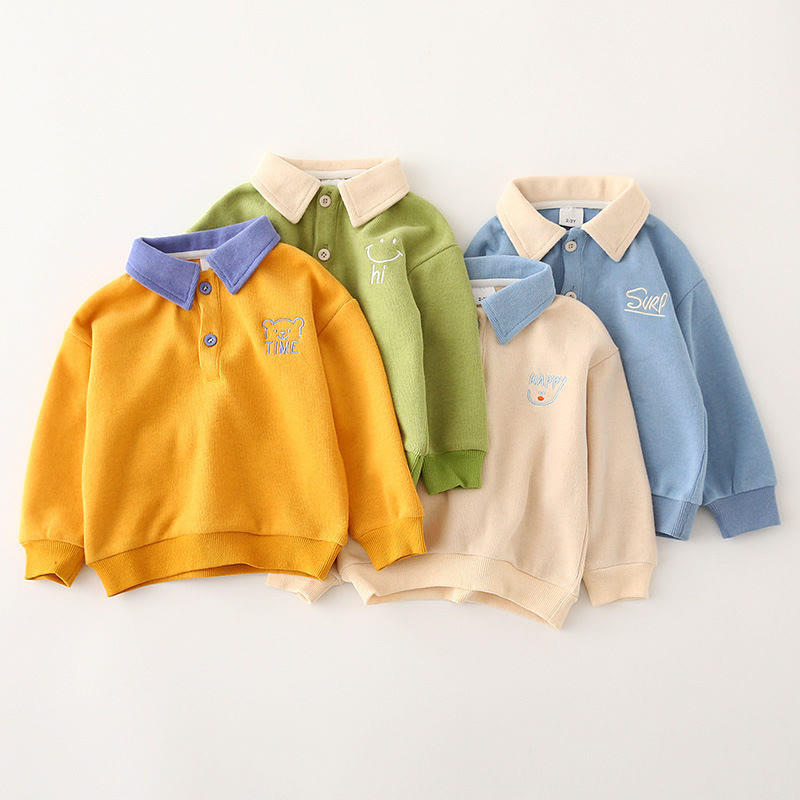 Toddler Boy Embroidered Polo Sweatshirt