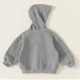 Toddler Casual Loose Solid Color Hooded Zipper Coat