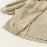 Toddler Girl Lapels Puff Sleeves Simple Coat