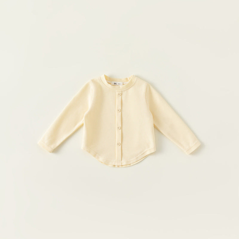 Toddler Solid Color Button Sweatshirt