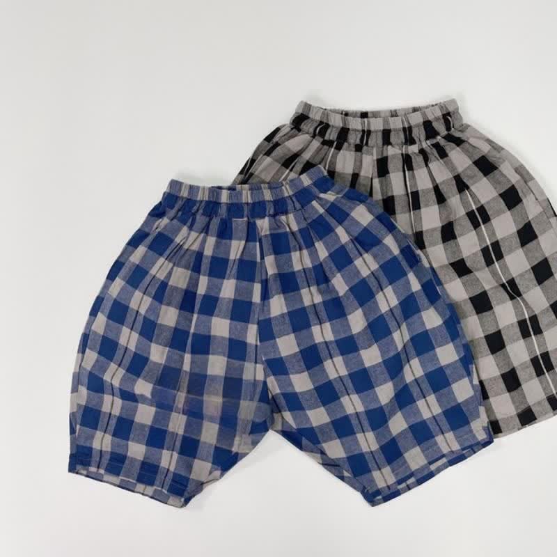 Toddler Boy Plaid Linen Capri Pants