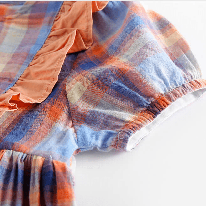 Toddler Girl Plaid Ruffled Collar Dress