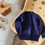 Toddler Solid Color Thin Ribbed Sweater