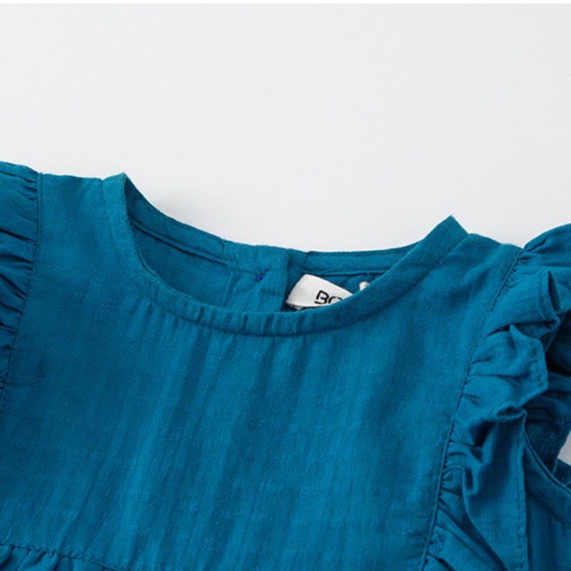Baby Toddler Ruffled Trim Loose Dress