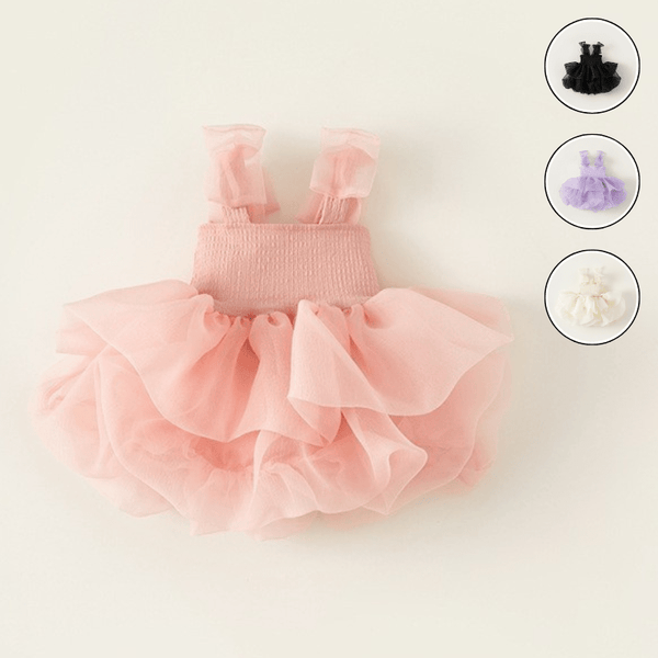 Toddler Girl Bowknot Puffy Mesh Dress