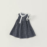 Toddler Girl Floral Ruffled Color Block Dress