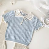 Baby Toddler Hollow Out Lapel Knitted Tee