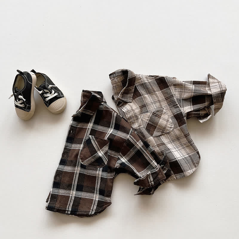 Toddler Boy Retro Plaid Polo Shirt