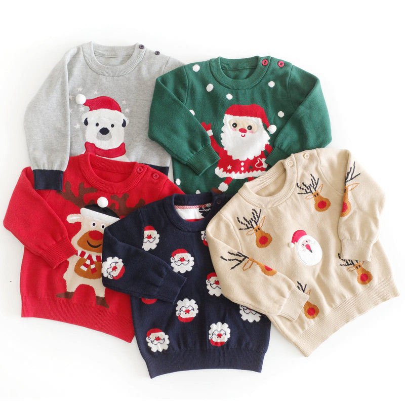 Toddler Santa Claus Elk Bear Christmas Knitted Sweater