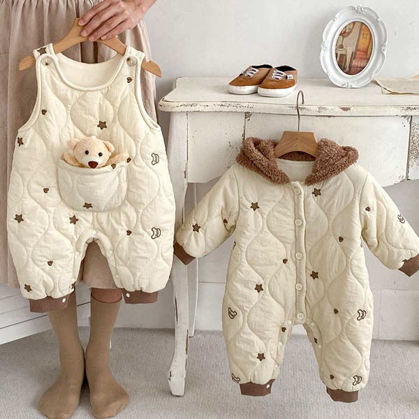 Baby Quilted Star Overalls Romper