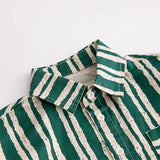 Toddler Boy Striped Green Shirt