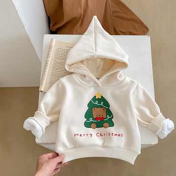 MERRY CHRISTMAS Baby Bear Star Tree Hoodie