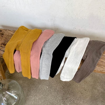 Baby Solid Color High Elastic Waist Leggings