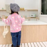 Toddler Girl Thermal Fuzzy Heart Diamond Sweater