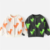 Toddler Knitted Cartoon Dinosaur Cardigan