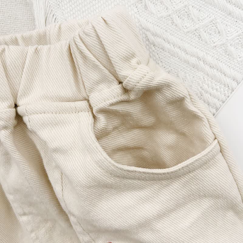 Toddler Embroidered Bear Dog Casual Pants