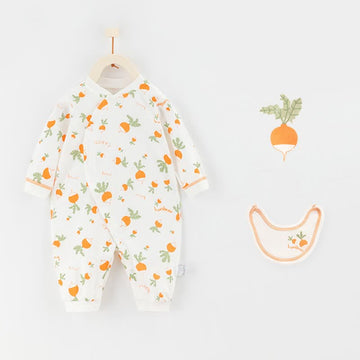 Baby Carrot Newborn Romper with Bib