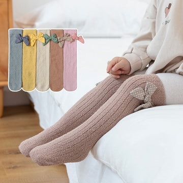 Bowknot Decor Plush Stockings