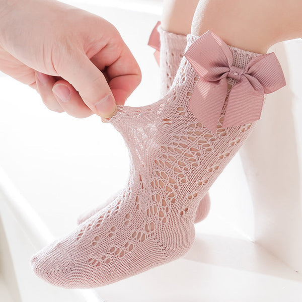 Meshy Princess Linen Crochet Summer Knee Socks