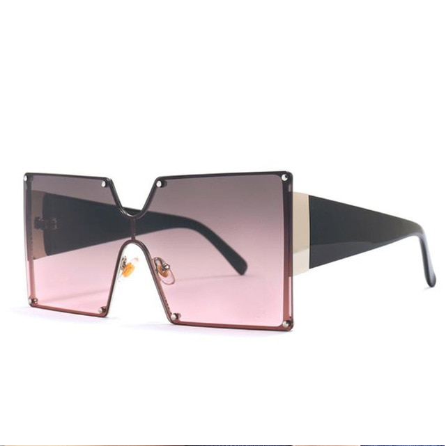 Vintage Gradient Resin Lens Oversized Square Sunglasses