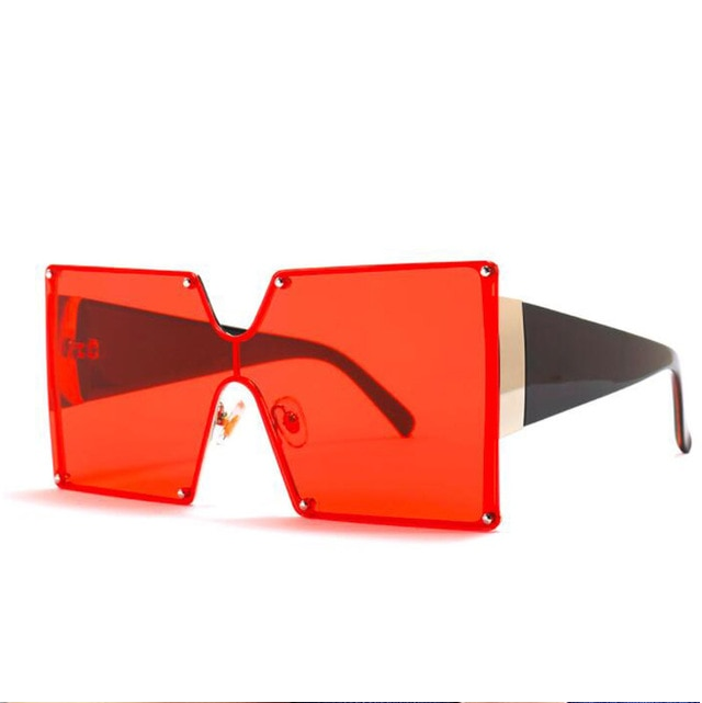 Vintage Gradient Resin Lens Oversized Square Sunglasses