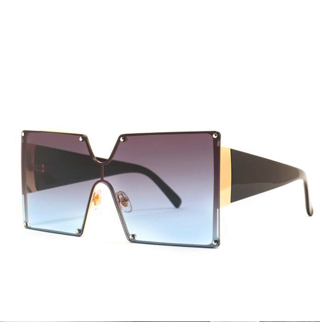 Vintage Gradient Resin Lens Oversized Square Sunglasses