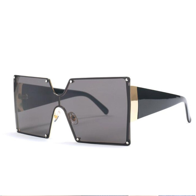 Vintage Gradient Resin Lens Oversized Square Sunglasses