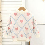 Toddler Girl Thermal Fuzzy Heart Diamond Sweater