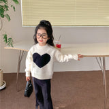 Toddler Girl Heart Knitted Sweater