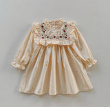 Toddler Girl Stringy Selvedge Retro Style Floral Dress