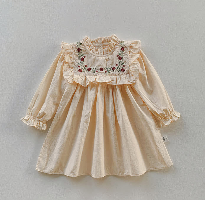 Toddler Girl Stringy Selvedge Retro Style Floral Dress
