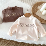 Baby Toddler High Collar Three Bear Warm T-shirt