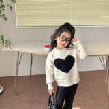 Toddler Girl Heart Knitted Sweater